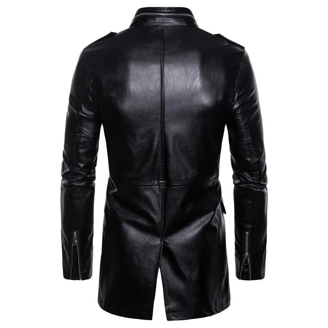New Mens Leather Jacket Plus Size Leather Jacket Locomotive Designer Coat Luxury Korean Fashion Street Wear Brand Medium LengthX240913