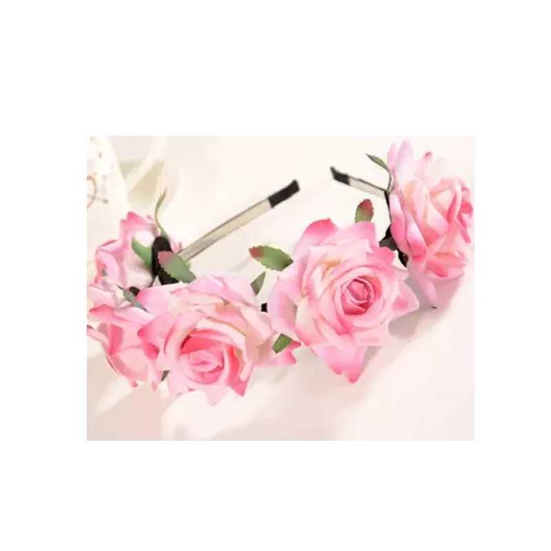 Headbands Halloween Red Rose Hair Band hairhoop Cosplay Costume Party Flannel Flowers Crown Headband Festival Garland Wedding Headpie H240913