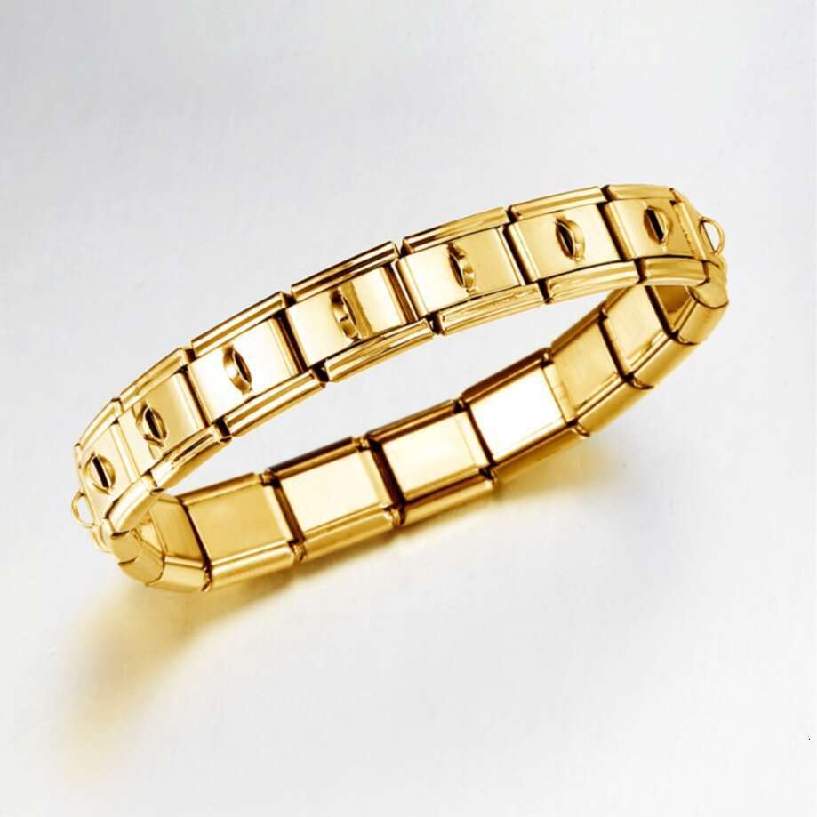 Hook Functional Italian Module Bracelet Square Elastic Splicing Titanium Steel Strap Italian Charm Links Stainless Steel Fit 9mm Bracelet Making DIY J