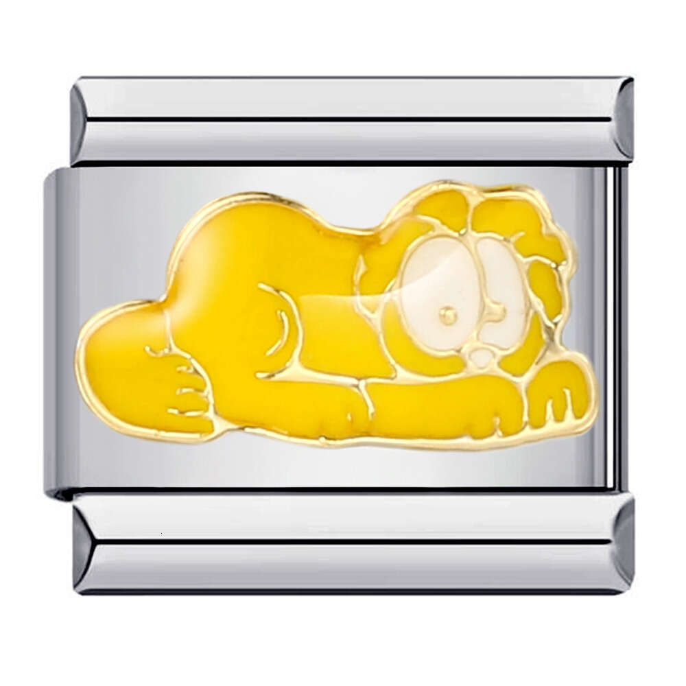 New Cute Little Animal Bead Titanium Steel Welding Pattern Enamel Cartoon DIY Fashion Bracelet Italian Charm Links Fit 9Mm Bracelet Jewelry DIY Making