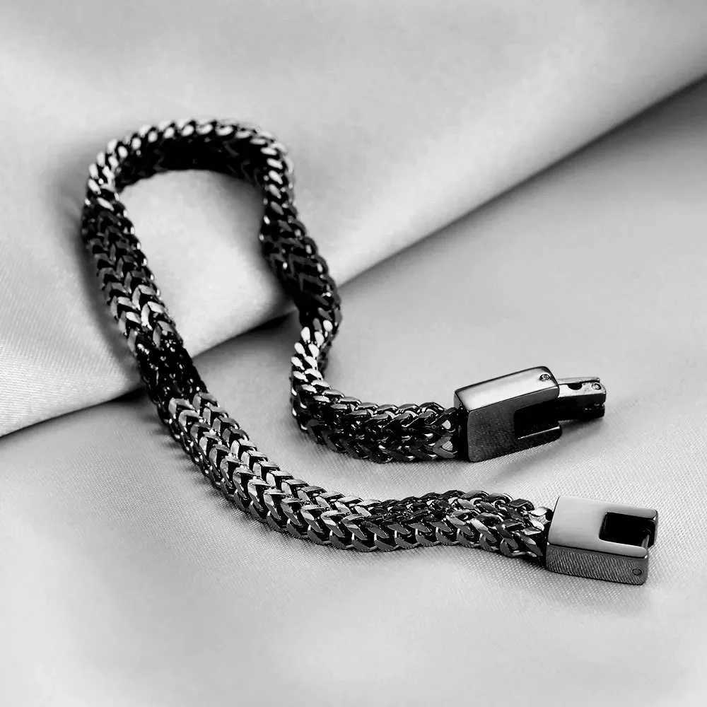 Fashion jewelry trendy mens hip-hop RapCap stainless steel 6MM keel snake chain bracelet mens fashion titanium steel braceletX240913