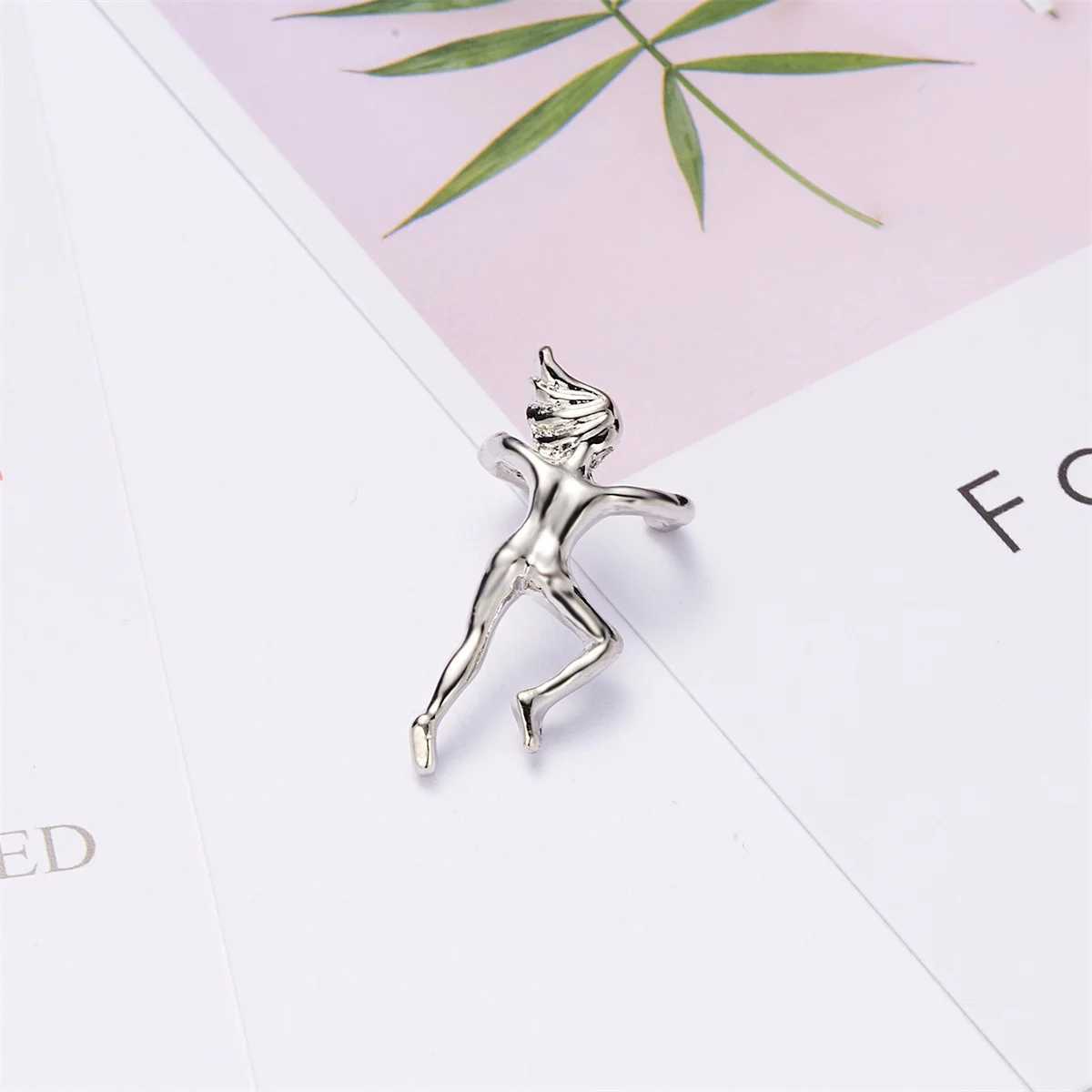 1PC Gold Color Silver Color Figure Shaped Earrings Ear Clip Climbing Climber Ear Cuff Non Pierced Ear Clip Cartilage EarringsX240913
