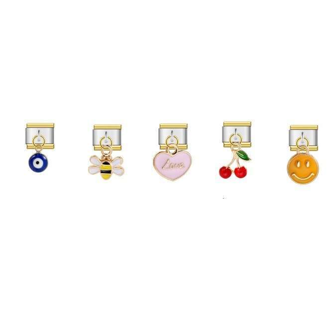 Single Hook Bead Bracelet With Square Elastic Splicing Titanium Steel Strap Chain Italian Charm Italian Charm Links Fit 9Mm Bracelet Jewelry DIY Makin