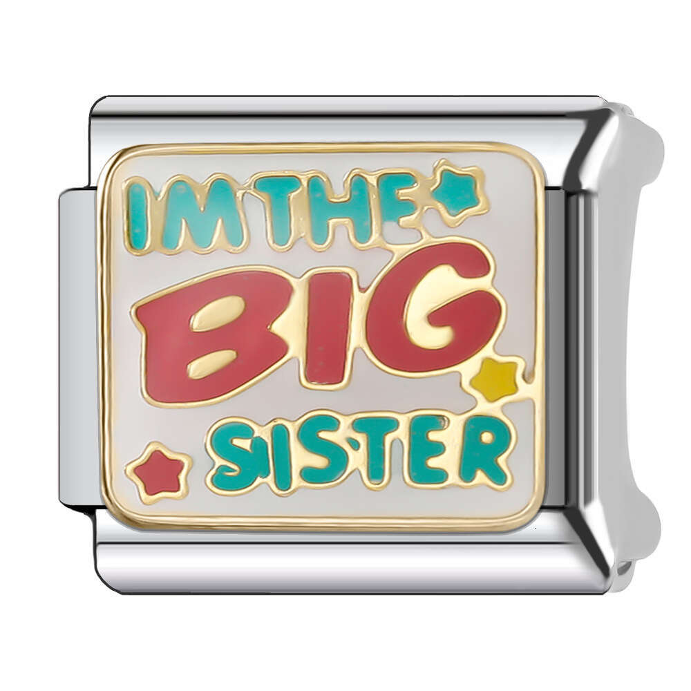 New Women's Gift Joyful and festive happy new year Bead Italian Charms Links Bangle Beads Fit 9mm Stainless Steel Bracelet Making DIY For Women F