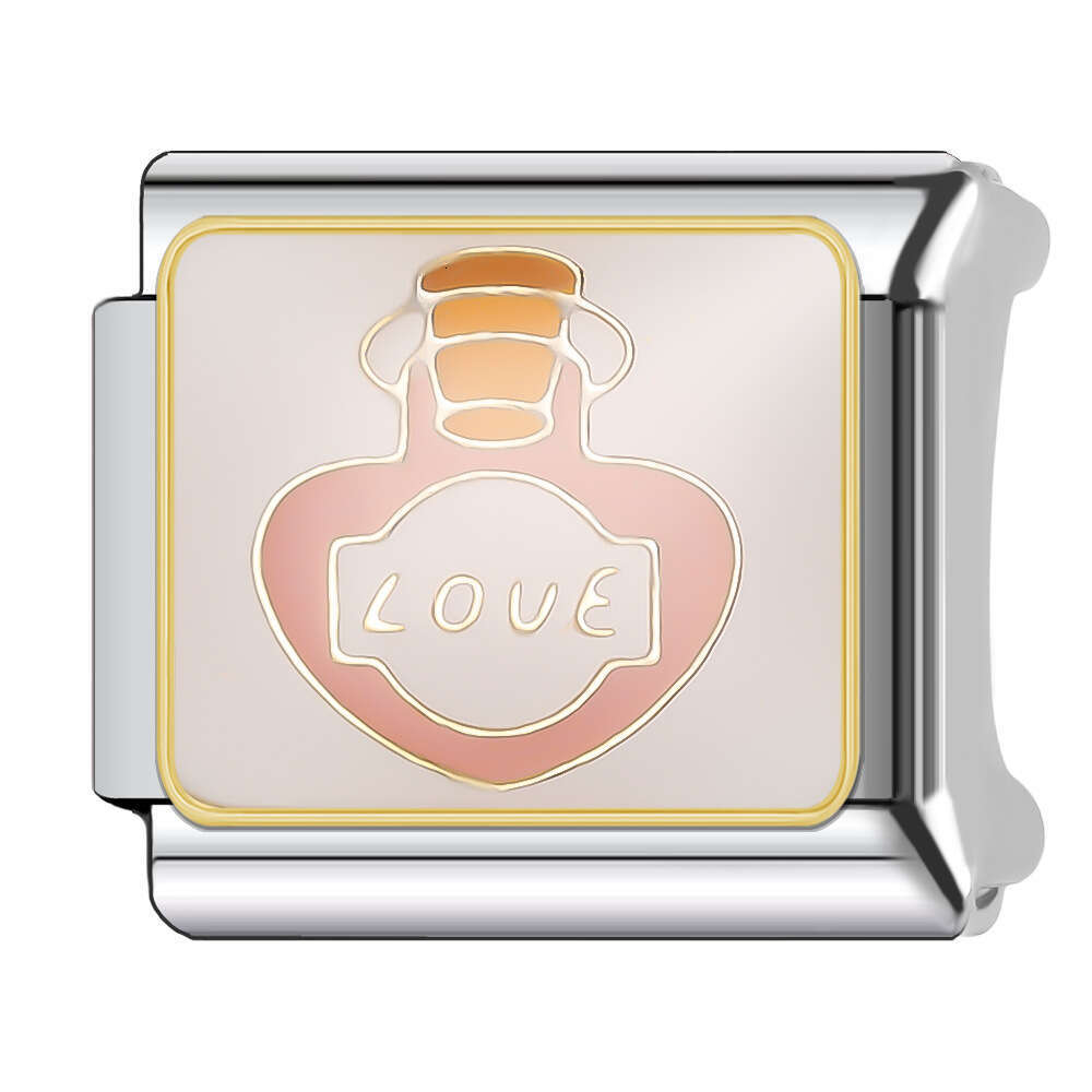 2024 New Women's Gift Grilled chicken burger Bead Italian Charms Links Beads Fit 9Mm Stainless Steel Bracelet DIY Making Jewelry