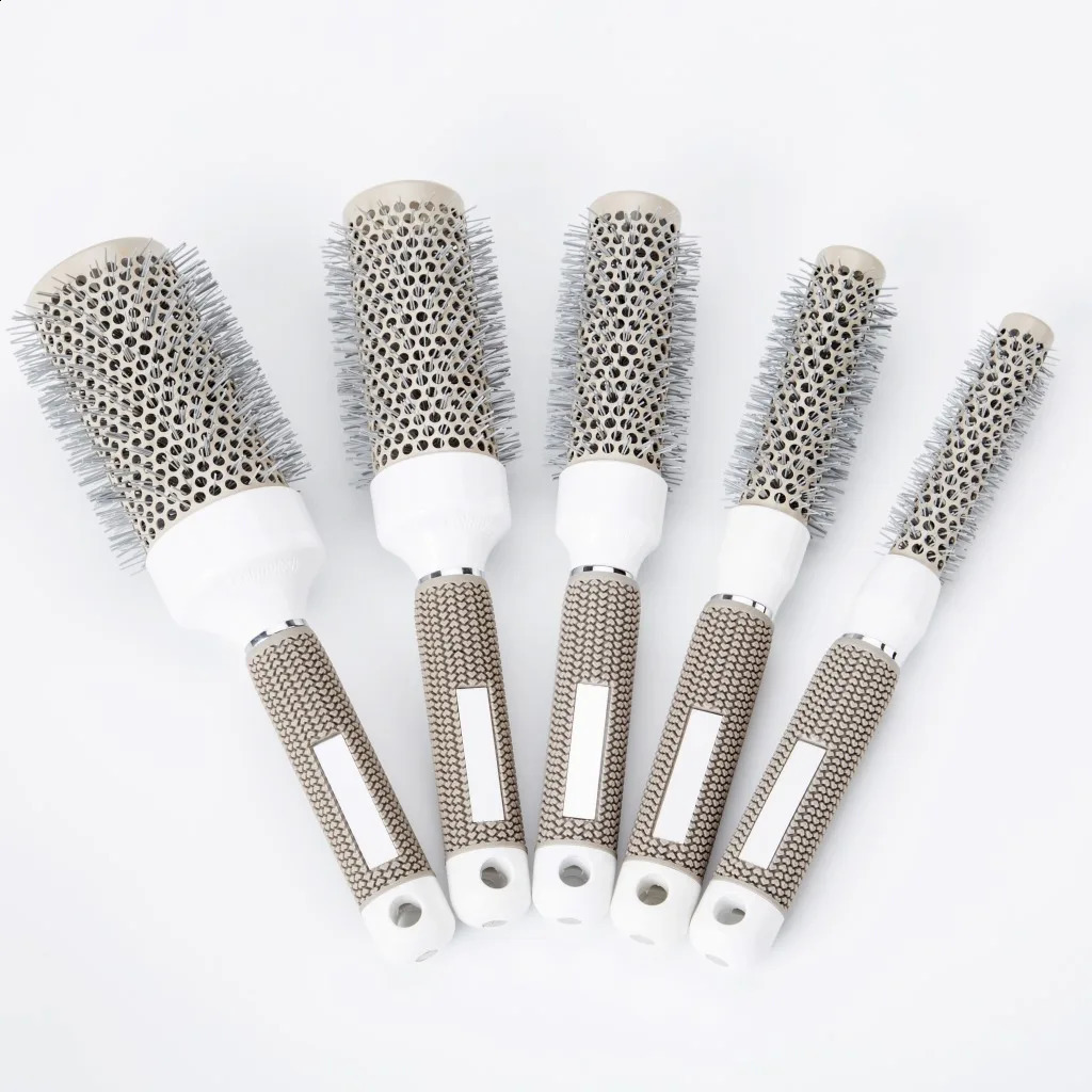6 Size Hair Brush Nano Hairbrush Thermal Round Barrel Comb Hairdressing Salon Styling Drying Curling 240911