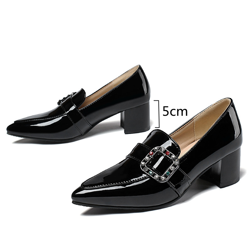 2025 new Green Elegant Women's Heels Loafer Female Pointed Dress Pumps Nude Black Short Heeled Oxford Shoes Ladies Large Size Brand 0cca