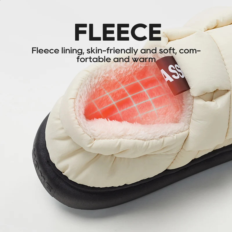 UTUNE Winter Women Boots Thick Sole Plush Home Men Slipper Warm Soft Waterproof Indoor Platform Outdoor Shoes Plus Size 29cm 240910