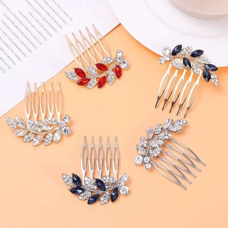 Hot Sale Silver Color Tiara Hair Combs for Women Bride Crystal Headpiece Wedding Head Accessories Bridal Fashion JewelryX240913