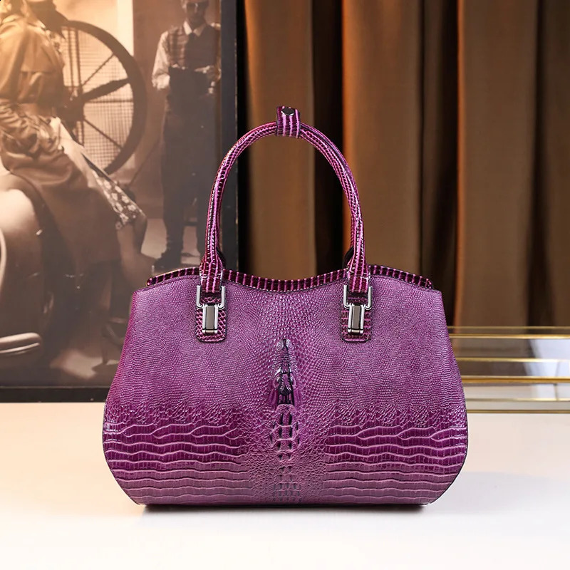 Pattern Womens Leather Handbag High Quality Purple y Pu Shoulder Bag 240910