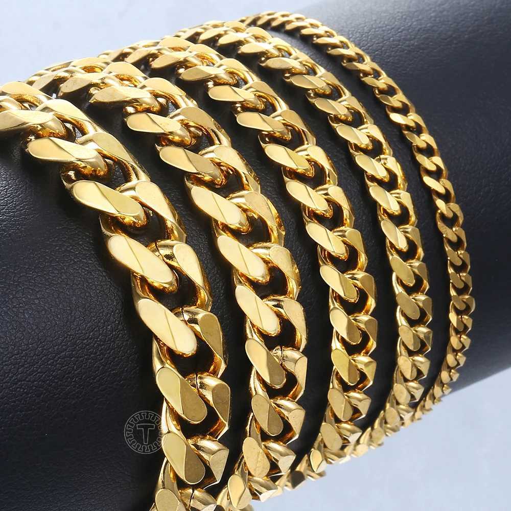 Bracelet for Men Women Curb Cuban Link Chain Stainless Steel Mens Womens Bracelets Chains Davieslee Jewelry for Men DLKBM05X240913