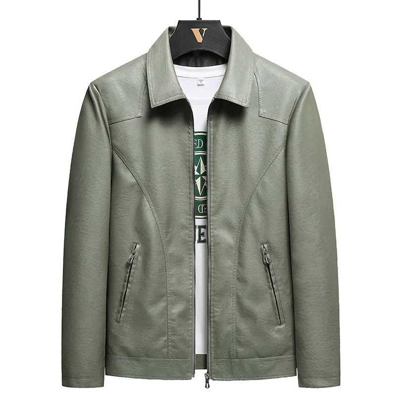 Mens Leather Jacket Patchwork Motorcycle Jacket Leather Jacket Fashion Trend Rider Zip Coats Casual Street Windbreaker 6XL 8XLX240913