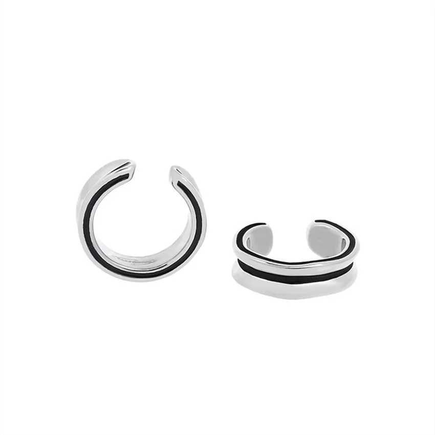 Streamline Side Drop Glaze Ear Bone Clip with Trendy Hip-Hop Open Ear Clip Without Ear Hole Fashionable Charm for Men and WomenX240913