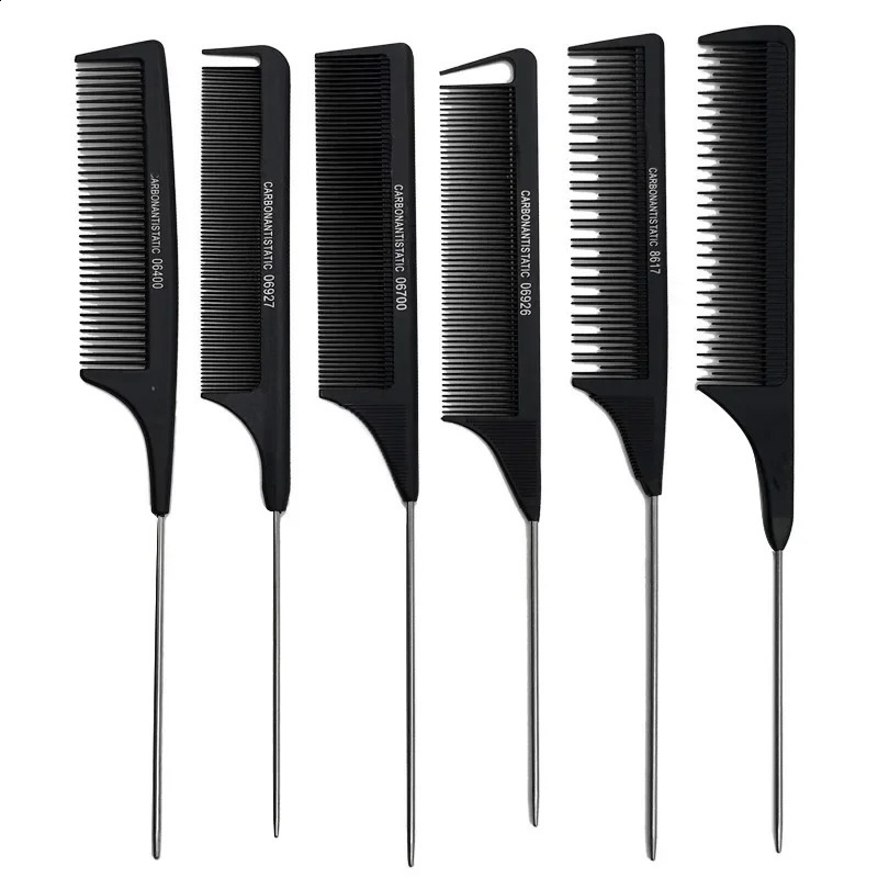 Professional Hair Tail Combs Stainless Steel Salon Cut Styling Comb Spiked Care Tools Barber Accessories Fine Teeth 240911