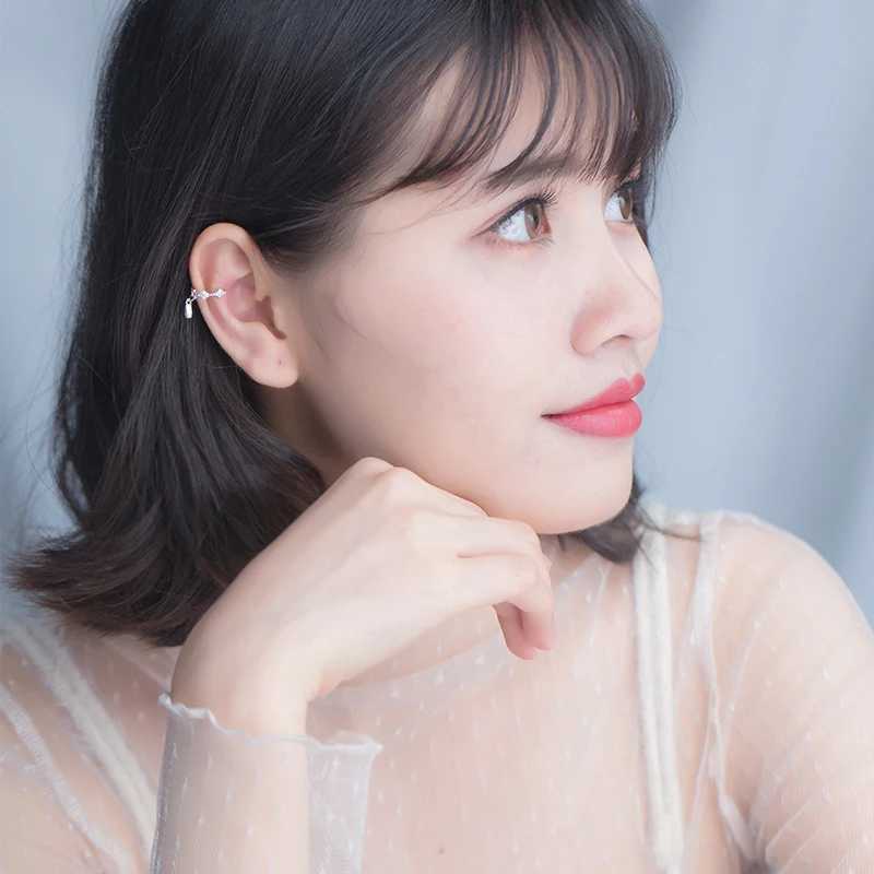 Modian Sparkling Zircon C-Shape Noble Clips Earring for Women Fashion 925 Sterling Silver Earring Fine Jewelry Dont Pierced EarsX240913