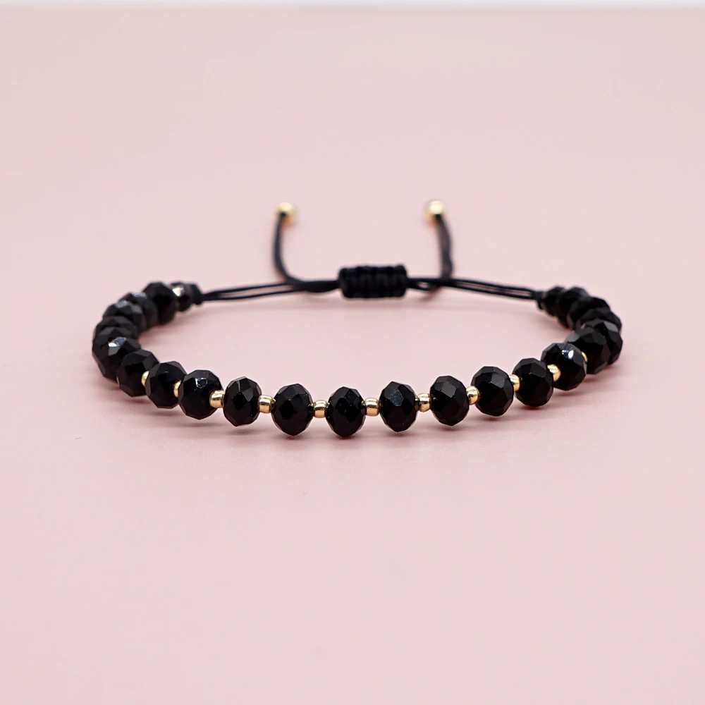 Go2Boho Fashion Jewelry Adjustable Shoulder Strap Bracelet Gold Seed Bead Black Crystal Bracelet Womens Accessories Jewelry W240913