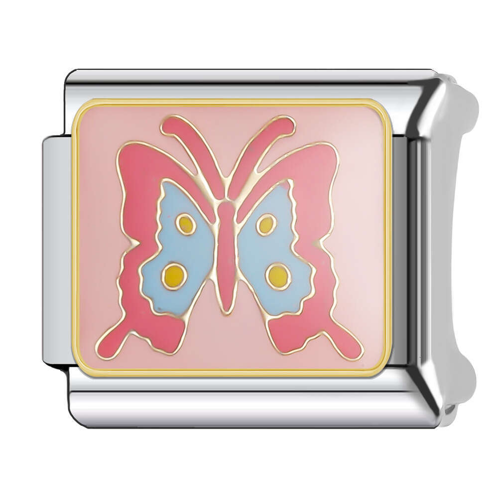 2024 New Women's Gift Cute Animal Colorful Butterfly bead Italian Charms Links Beads Fit 9Mm Stainless Steel Bracelet DIY Making Jewelry