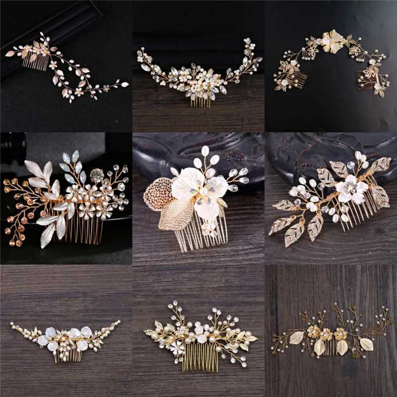 Wedding Hair Accessories Flower Hair Clips Hairpin Crystal Bride Headdress for Women Faux Pearl Barrettes Hair Combs Hair DecorX240913