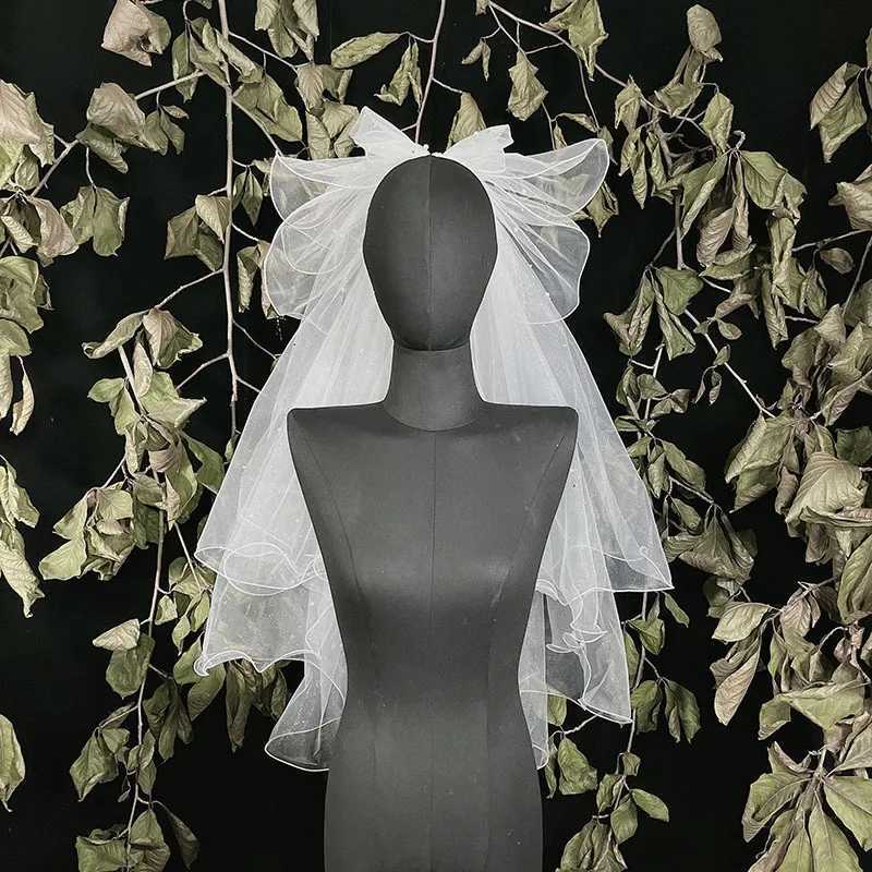 New Little Head veil White Hair Dresses Butterfly Wedding accessoriesX240913