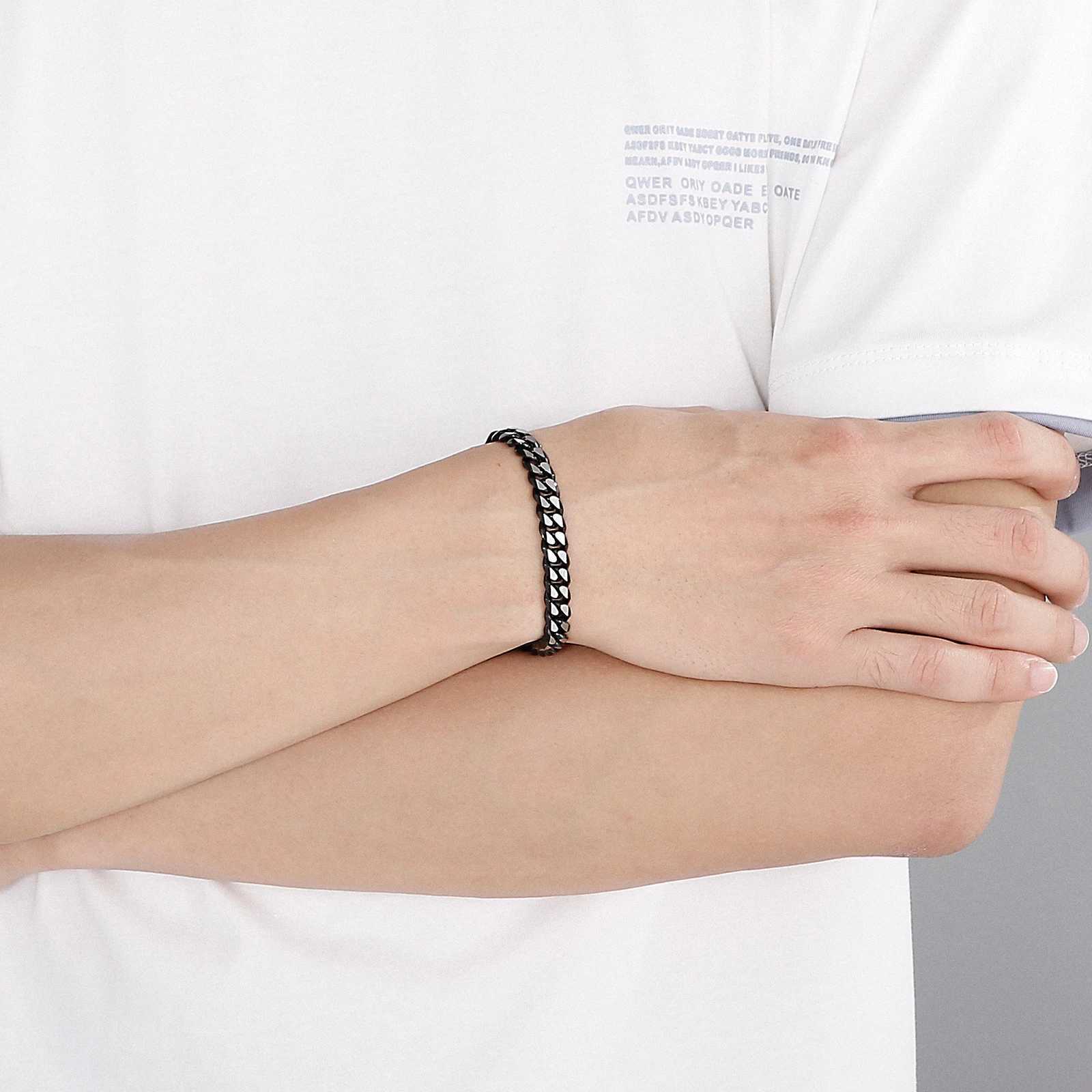 7/8/9/10mm Width Stainless Steel Cuban Bracelet Men Boy Kids S Classic link Chain Bracelet For Men Women Jewelry Gift WholesaleX240913