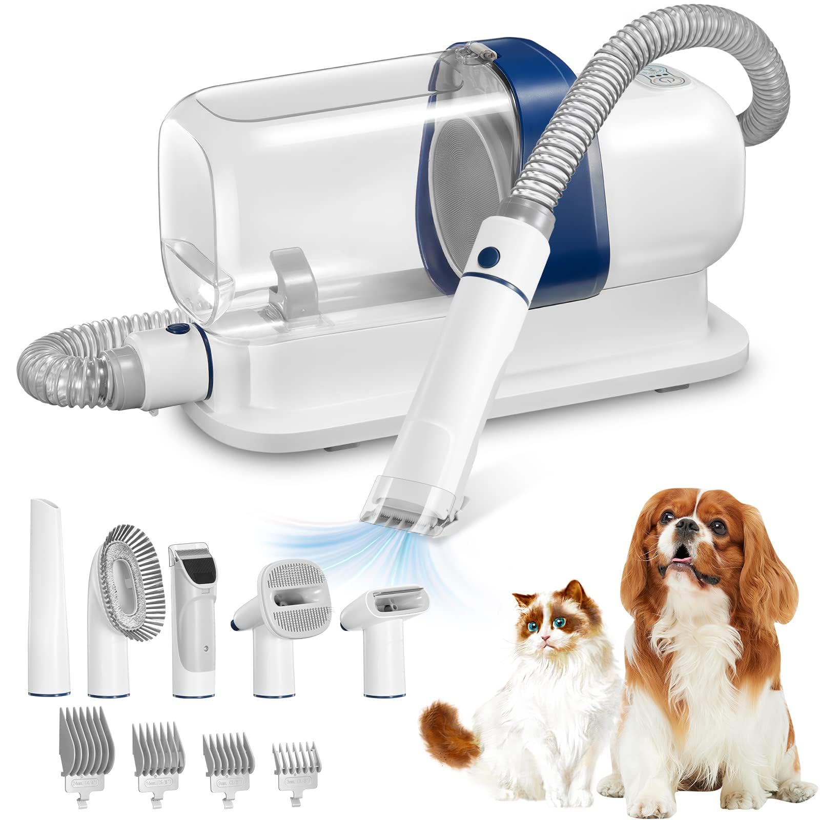 Ifurffy Dog Grooming Vacuum & Pet Grooming Kit with 2.3L Capacity Larger Pet Hair Dust Cup Dog Brush Vacuum for Shedding Pet Hair Vacuum Cleaner