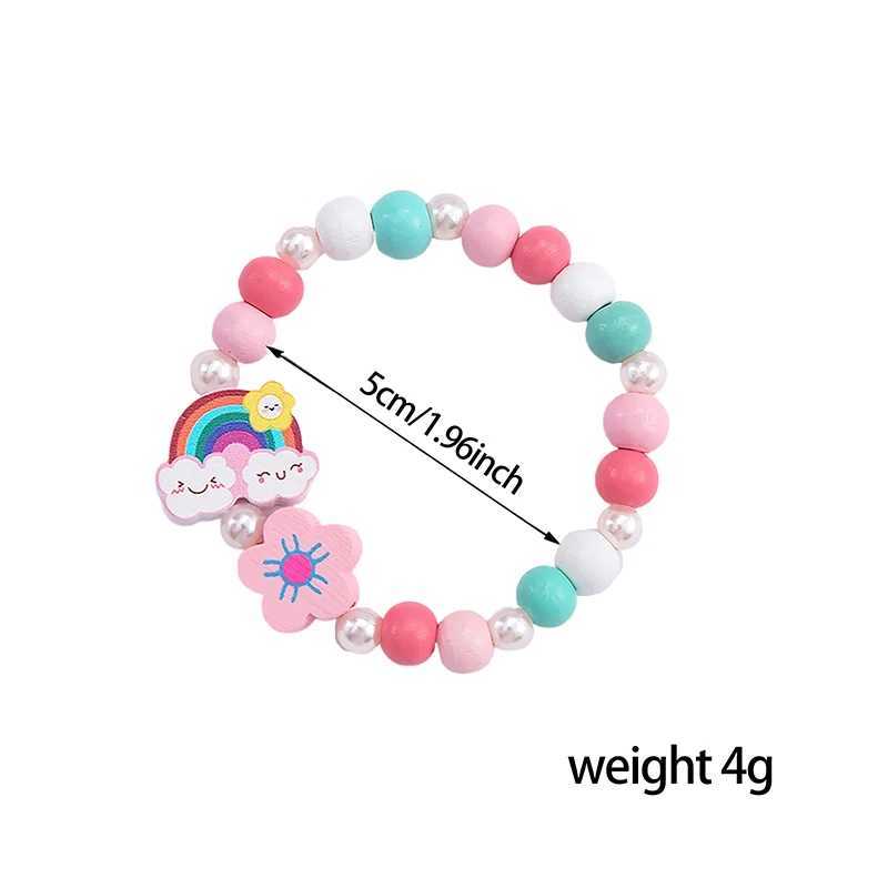 50 cartoon wooden bead bracelets suitable for children girls baby showers guests Pinata fillers birthday party discount gifts W240913