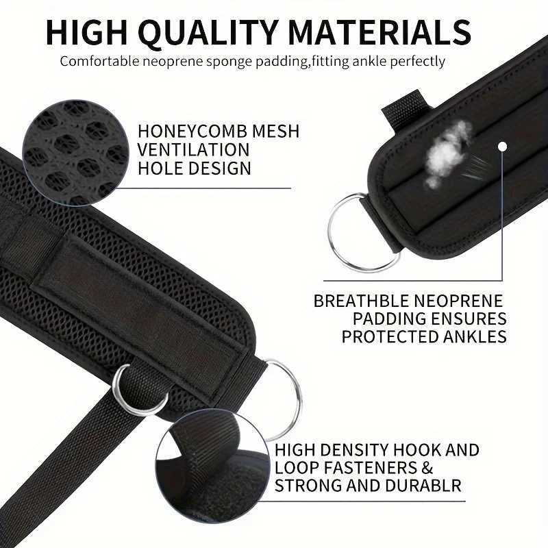 1PC Padded Ankle Straps Ankle Straps for Cable Machines Double D-Ring Fitness Ankle Cuffs for Gym Workouts Rebate Leg Extensions Y240913