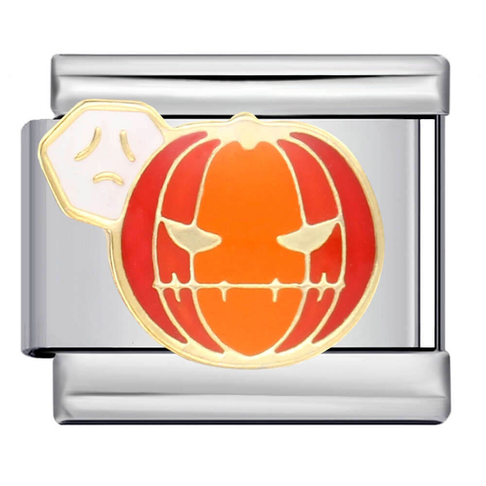 Halloween Bead Gothic Titanium Steel Welding Enamel DIY Bracelet Italian Charm Links Fit 9Mm Bracelet Jewelry DIY Making Gifts