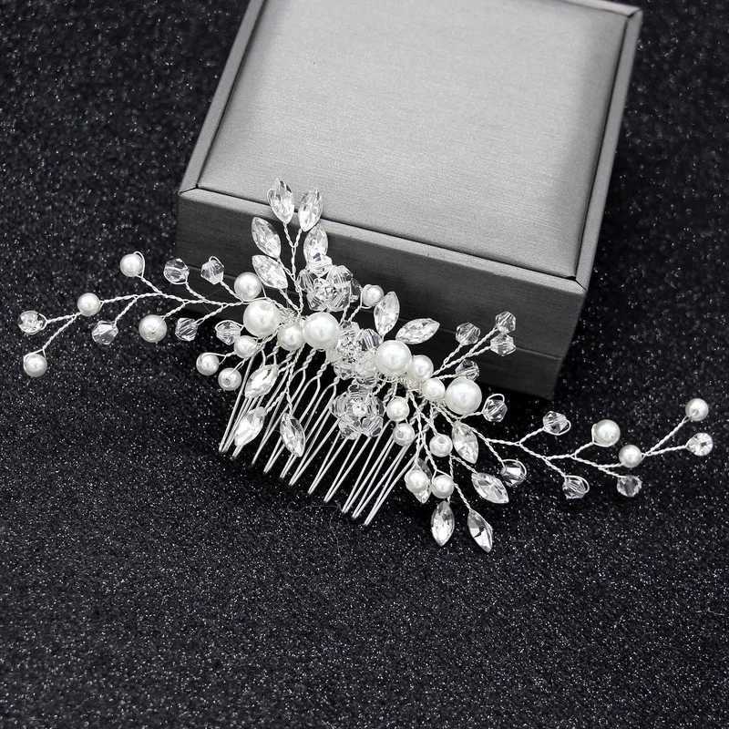 2022 Elegant Bridal Pearl Hair Comb Handmade Flower Beautiful Crystal Hair Accessories Wedding Hair Pins Bridesmaid Bridal DecorX240913