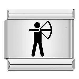 New Sports Pattern Italian Module Titanium Steel Laser Carving DIY Free Splicing Bracelet Fit 9mm Bracelet Jewelry DIY Making Gifts