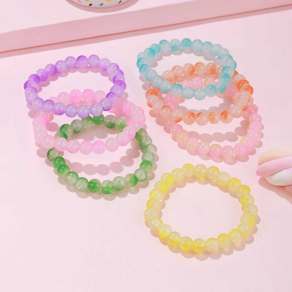 7 pieces/set of handmade colored glass bead bracelets suitable for sisters friendship party birthday jewelry gifts W240913