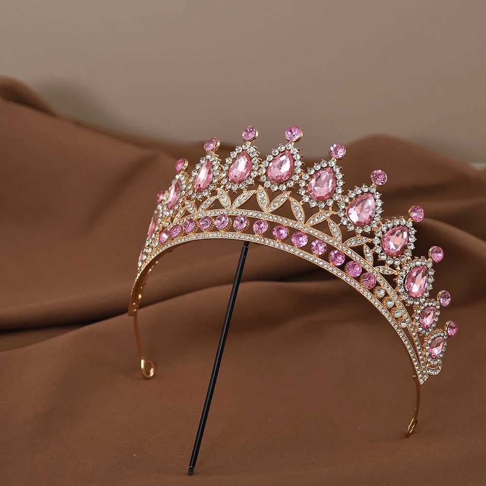 Princess Crystal Crown Baroque Vintage Rhinestone Tiara Pageant Prom Diadem Bridal Wedding Party Hair Accessories JewelryX240913