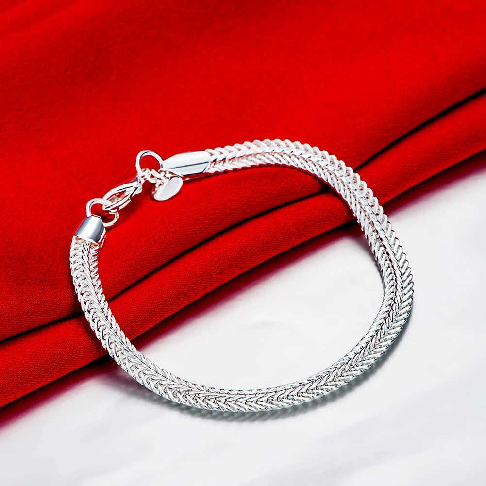 Hot sale 925 Sterling Silver bracelet Snake chain women lady men noble Fine charm jewelry wedding party 20cmX240913