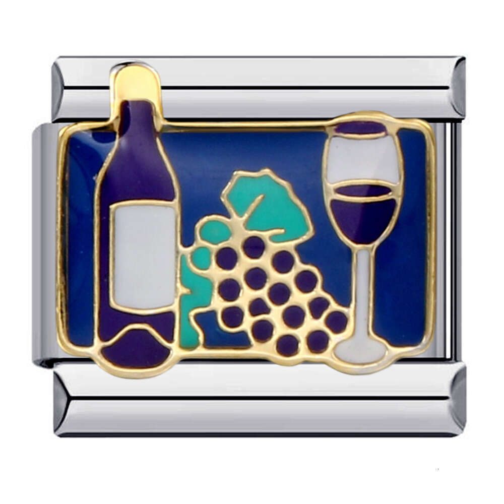 Delicious Food Bead New Titanium Welding Enamel Cartoon DIY Splicing Bracelet Italian Charm Links Stainless Steel Fit 9Mm Jewelry Making Gifts