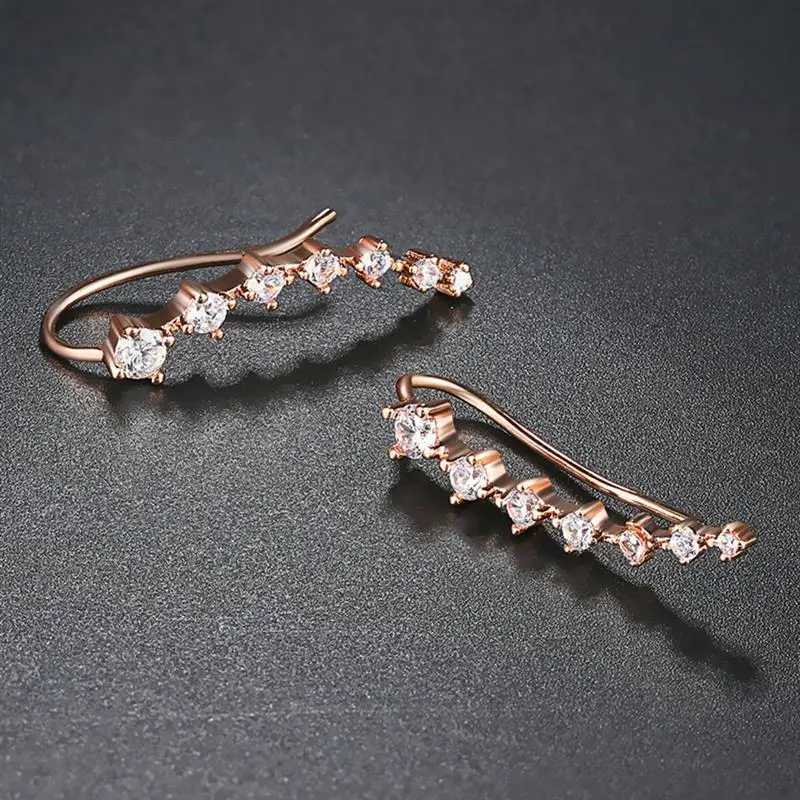 Long Dipper Ear Hook Clip on Earrings for Women Four-Prong Setting Zircon Climbing Ear Cuff Earrings Fashion Jewelry GiftsX240913