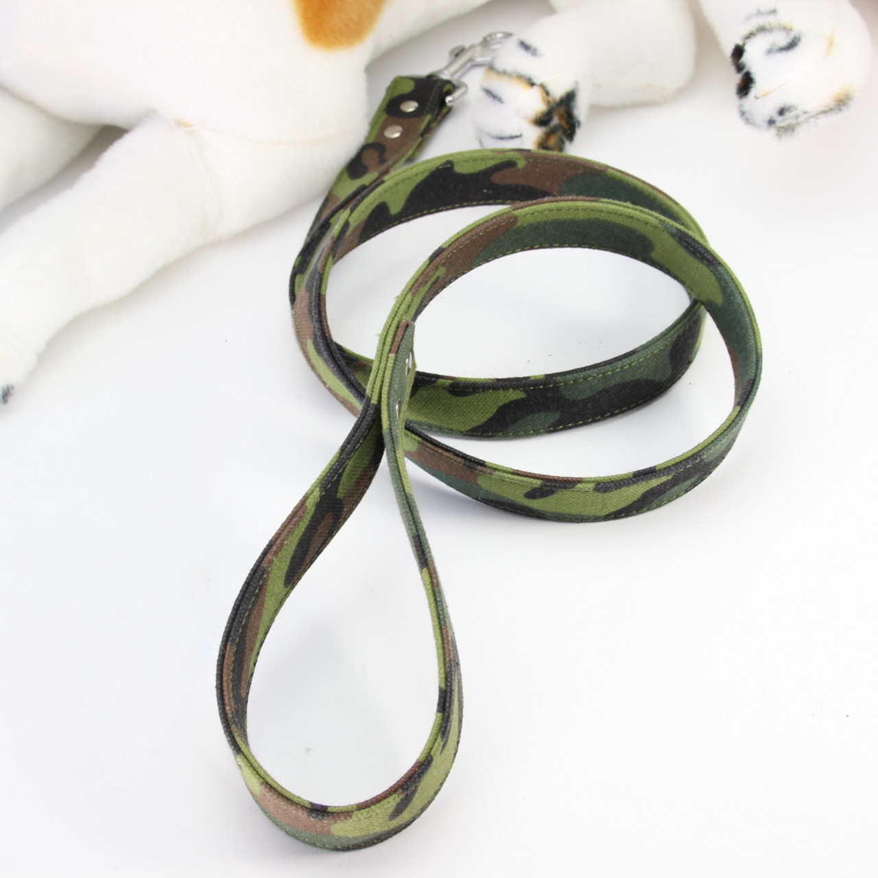 Camouflage canvas thick dog lead medium and large dog lead rope can DIY pet collar 120cm dog chain