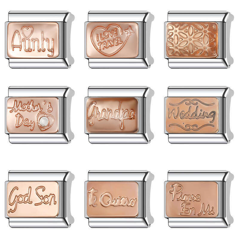 2024 New Women's Gift Mother's day travel Italian Charms Links Beads Fit 9Mm Stainless Steel Bracelet Making Jewelry