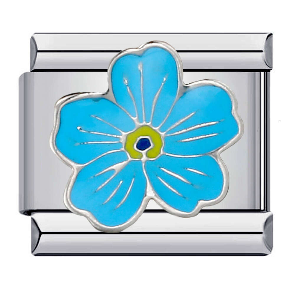 Wer Titanium Steel Drip Oil Welding Pattern Module Italian Charm Bracelet Links Stainless Fit 9Mm Jewelry DIY Making Gifts