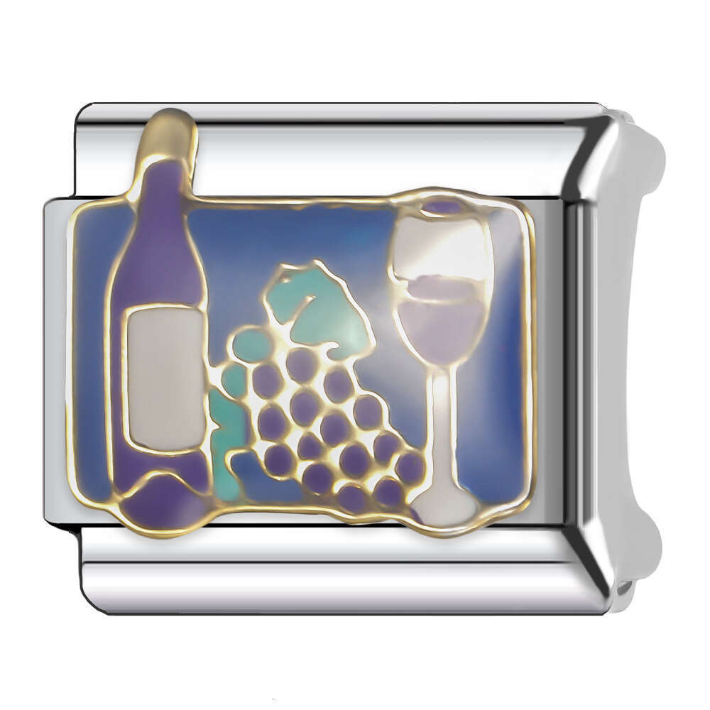 2024 Women's Gift Fit 9mm Stainless Steel Italian Charms Bracelet Links Beads Bracelet DIY Enameld Hand Decoration Italian Style Classic Pattern