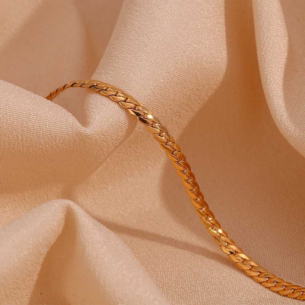 New In Minimalist Encrypted NK Chain 18K Gold Plated Bracelet High-End Stainless Steel Waterproof Daily Jewelry WomanX240913