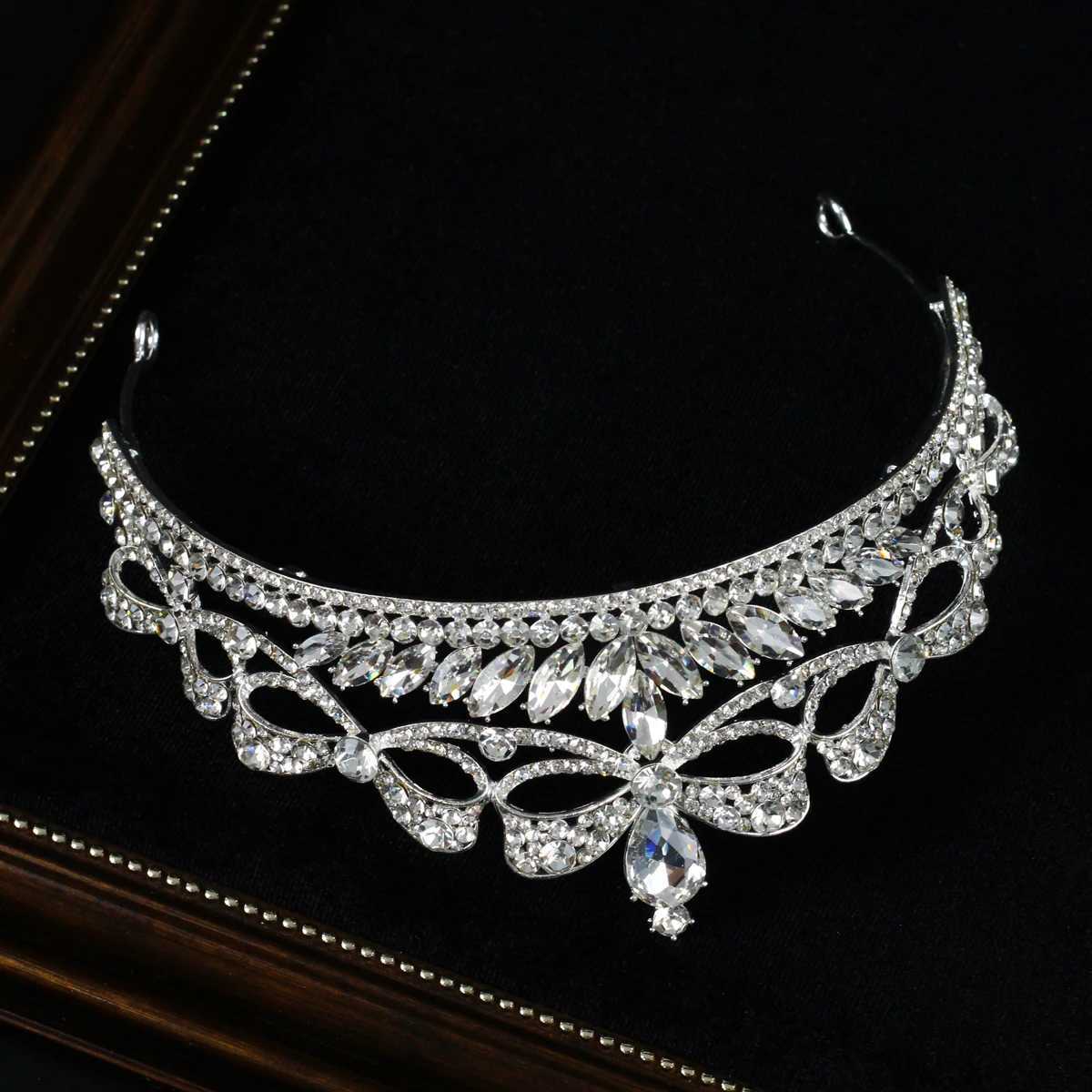 HP150 Exquisite Wedding Bridal Headpiece Crown Crystal Rhinestone Bridesmaid Princess Crown Pageant Prom TiaraX240913