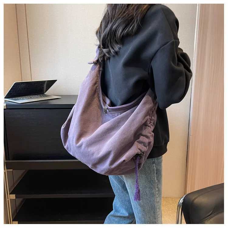 Large Capacity Canvas Shoulder Bag for Women College Student Book Fashion Travel Shopping Crossbody School Messenger 240913