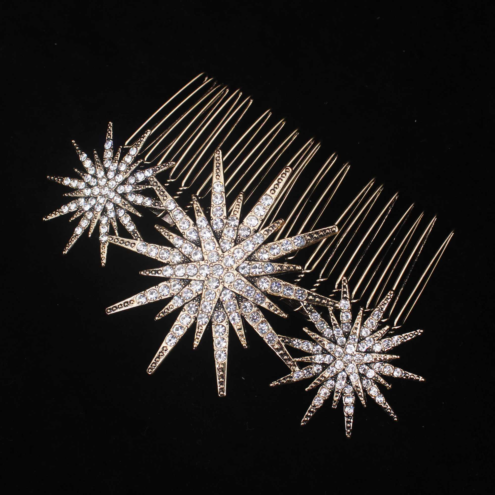 Bridal Wedding Hair Accessories Crystal Star Hair Combs Clips Jewelry for Women Rhinestone Bride Headpiece Party Bridesmaid GiftX240913