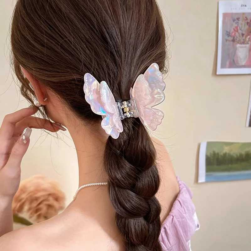 New Fairy Butterfly Hair Claw Acetate Crab Hair Clip Summer Sweet Princess Shark Clip for Women Girl Hairpin Hair AccessoriesX2409