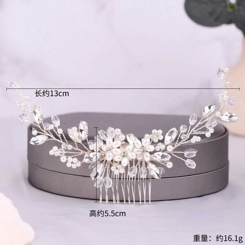 Crystal Rhinestone Flower Pearl Hair Comb Headband Tiara Hairpin For Women Bride Party Wedding Bridal Hair Accessories JewelryX240913
