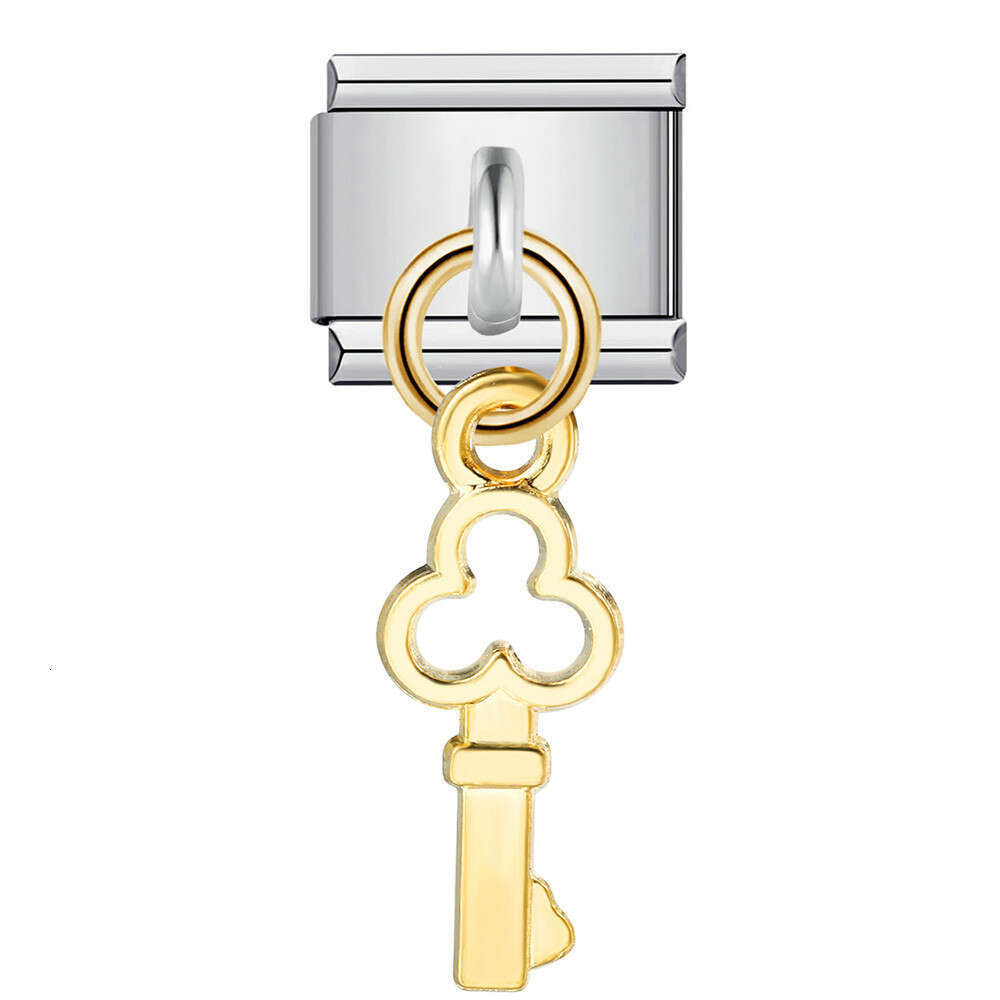 New Charm Pendant Series Bead Bracelet Single Hook Titanium Steel Elastic Splicing Strap Chain Italian Charm Links Fit 9Mm Bracelet Jewelry DIY Making