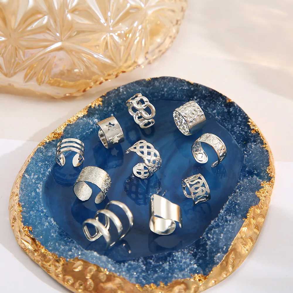 10pc Stainelss Steel Clip On Ear Cuff Earrings Fake Cartilage Earrings Lot Non Piercing Clip On Earrings Set Earrings for WomenX240913