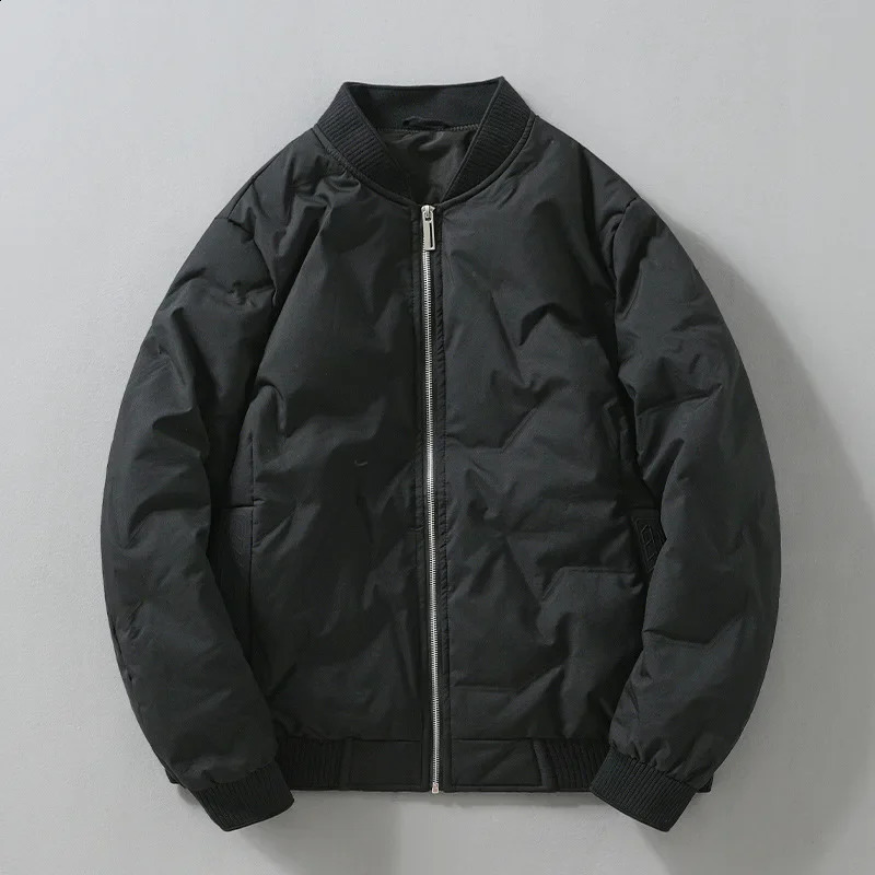 Winter mens white goose down jacket casual and loose fit suitable for mens warm business jacket 240909