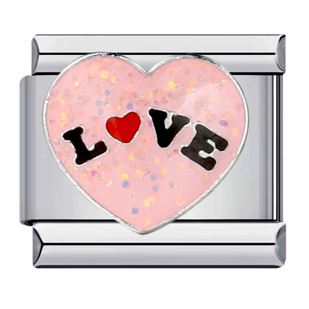 New Titanium Steel Welding Enamel Cartoon DIY Beads Italian Charm Bracelet Italian Charm Links Stainless Steel Fit 9mm Bracelet Jewelry DIY Making Gif