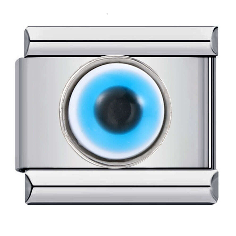 New Devil's Eye Bead Titanium Steel Welding Enamel Cartoon DIY Elastic Bracelet Italian Charm Links Fit 9Mm Bracelet Jewelry DIY Making Gifts